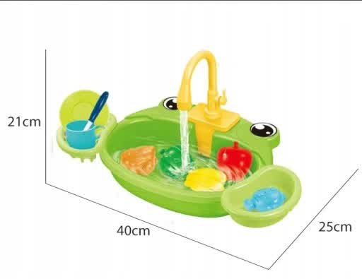 DUŻY ZLEWOZMYWAK AKCESORIA KUCHNIA KRAN LECI PRAWDZIWA WODA ZLEW DLA DZIECI