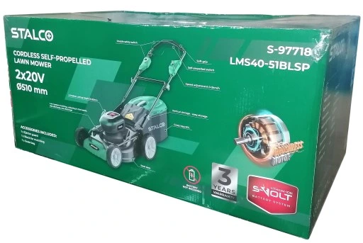 STALCO Kosiarka akumulatorowa z napędem samobieżna 2x AKU 8Ah ładowarka DUO
