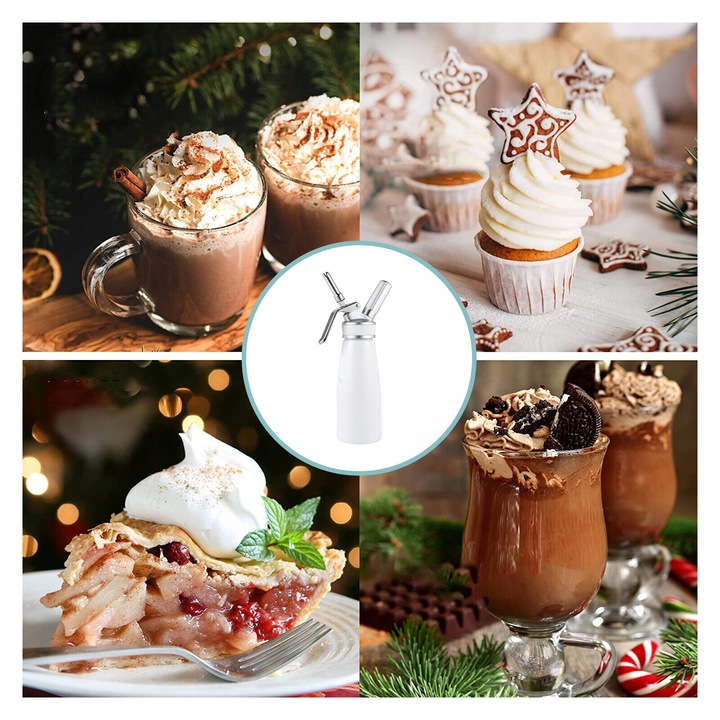 SYFON DO BITEJ ŚMIETANY 500 ML DOZOWNIK DO ŚMIETANY PISTOLET DO ŚMIETANY