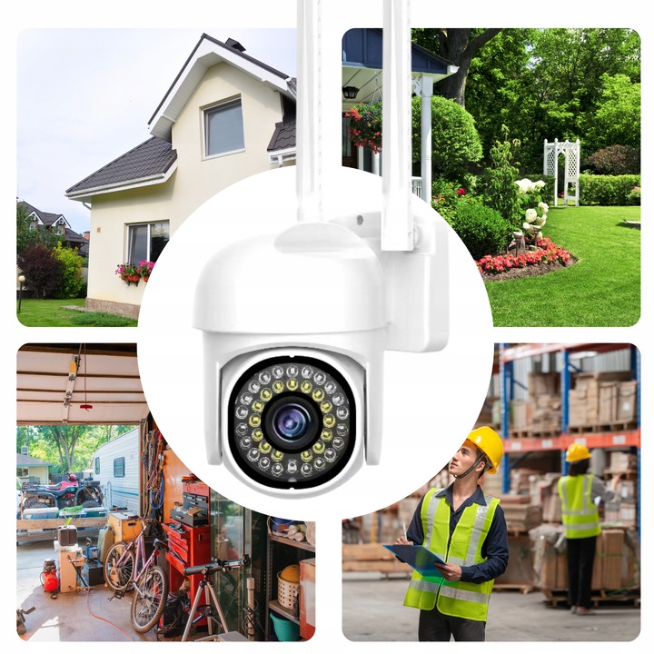 KAMERA ZEWNĘTRZNA OBROTOWA WIFI SMART 5MP ZOOM DETEKCJA QUADHD PODCZERWIEŃ