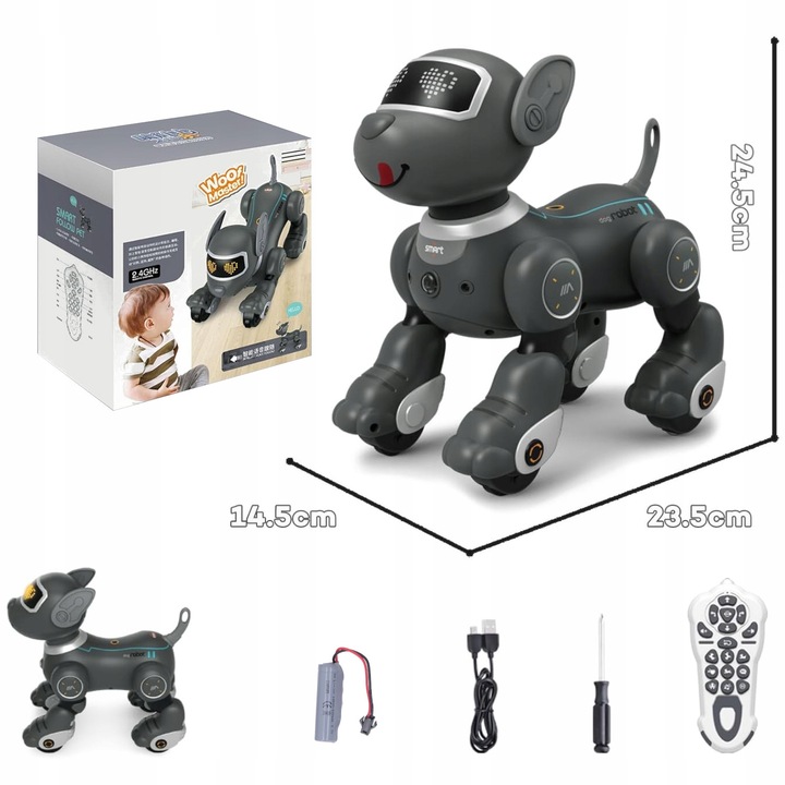 ROBOT INTERAKTYWNY ROBO PIES PIESEK ZDALNIE STEROWANY GŁOSEM PILOT DOTYK