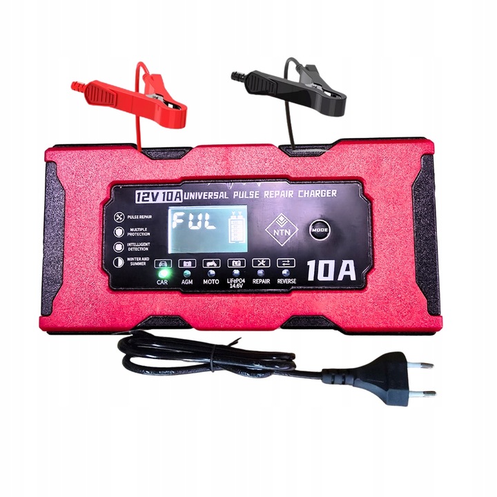 Prostownik Samochodowy Automatyczny z funkcją naprawy akumulatorów 12V 10A