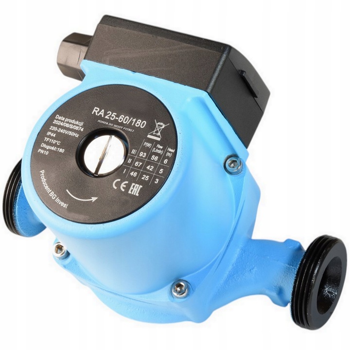 POMPA OBIEGOWA RA 25/60 180 CYRKULACYJNA DO CENTRALNEGO OGRZEWANIA C.O CWU