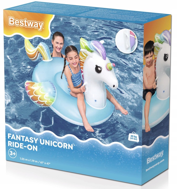 41114 Dmuchany JEDNOROŻEC materac 1,55 mx1,19 CM DLA DZIECI UCHWYTY BESTWAY