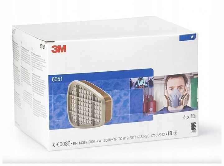 Pochłaniacz Filtr Węglowy Do Maski 3M 6051 A1 komplet 2 szt oryginał