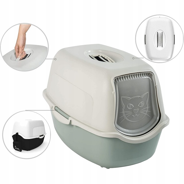 Kuweta dla kota zamknięta Rotho BAILEY zielona