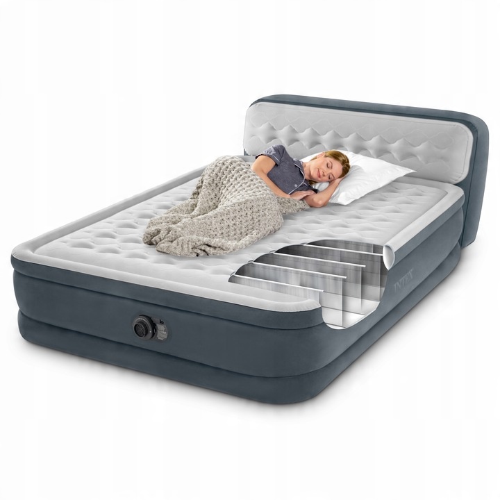 Materac z zagłówkiem INTEX 64448 pompka 230V