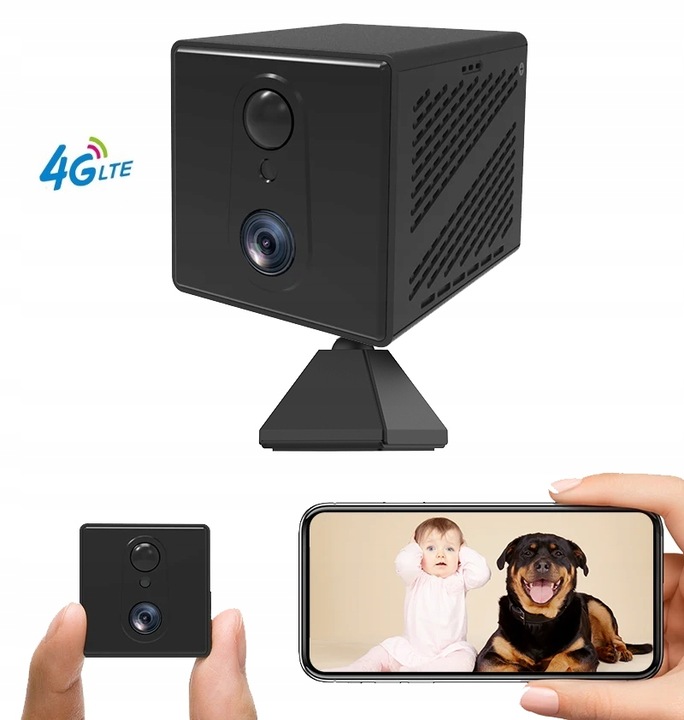 MINI KAMERA 4G NA SIM PODGLĄD NA ZYWO DETEKCJA ALARMY DO 10 DNI PRACY MK01G