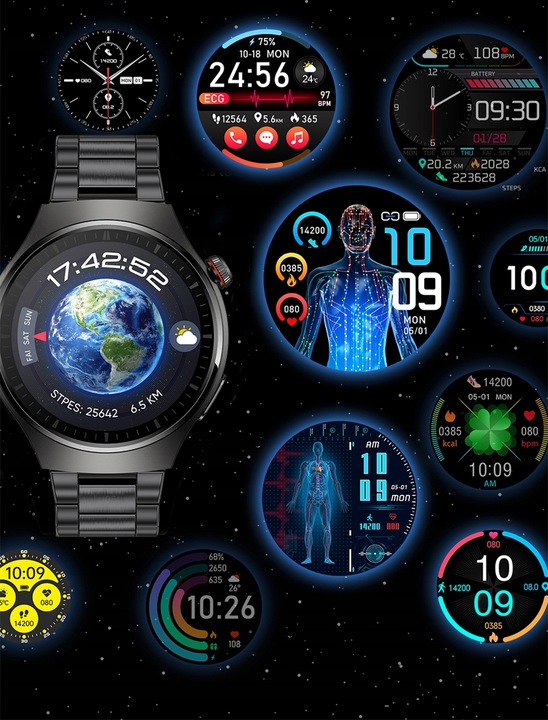 Zegarek Smartwatch AMOLED POMIAR CURKU EKG Glukoza BMI ROZMOWY CIŚNIENIE