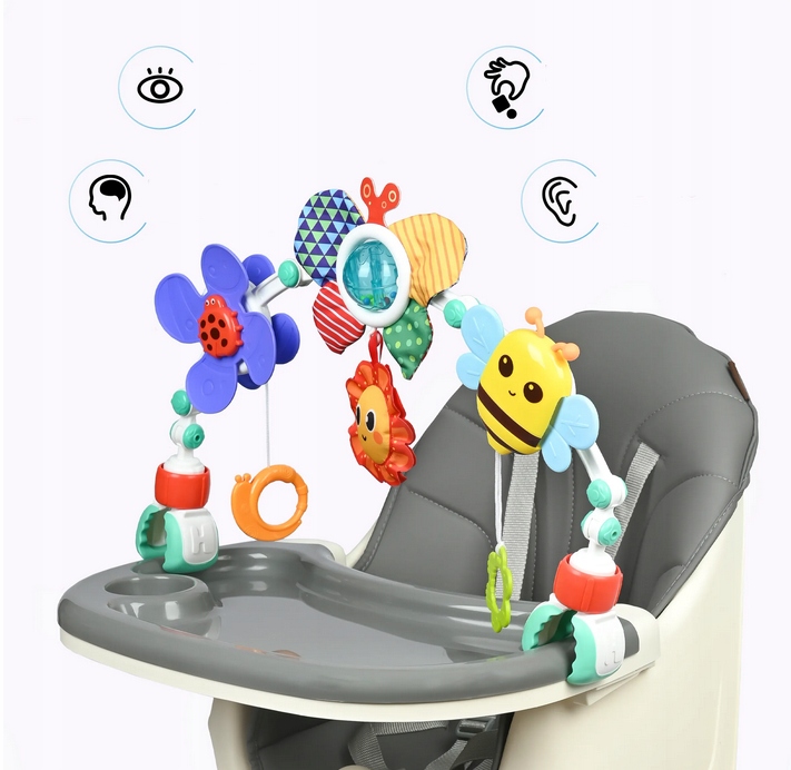 PAŁĄK z zawieszkami DO WÓZKA FOTELIKA ŁÓŻECZKA zabawka sensoryczna gryzak