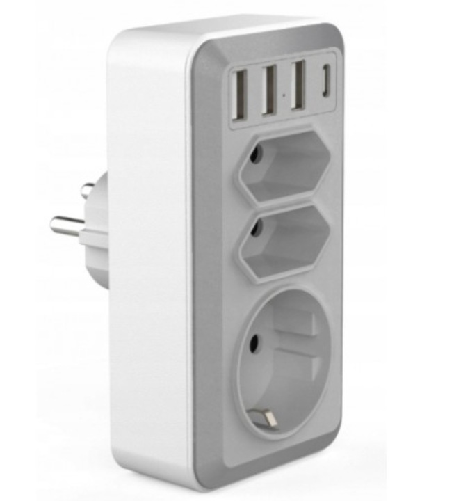 LISTWA ROZGAŁĘŹNIK PRZEDŁUŻACZ 4x USB-C 3x GNIAZDA