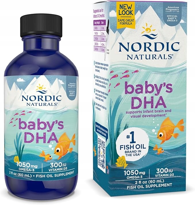 Nordic Naturals Baby's DHA 60 ml 1050 MG WITAMINA D3 OMEGA-3 DLA DZIECI