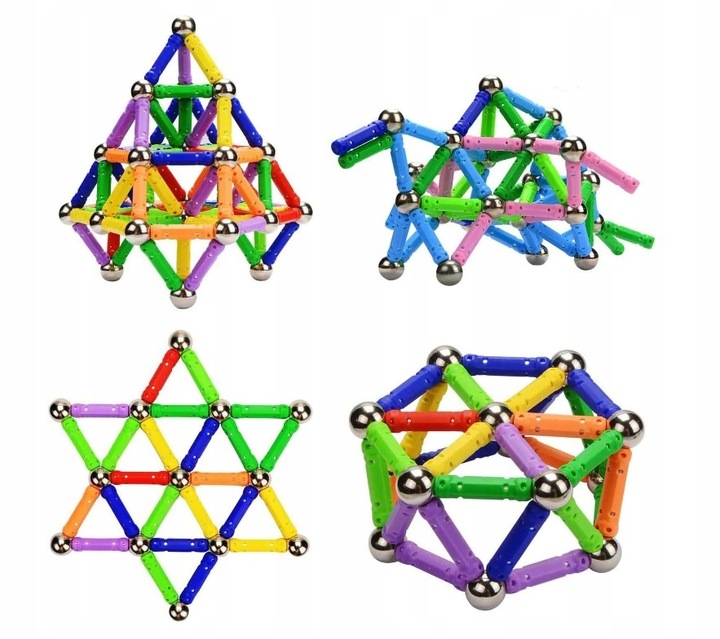 KLOCKI MAGNETYCZNE KONSTRUKCYJNE EDUKACYJNE KULKI ZESTAW 250 SZT DLA DZIECI