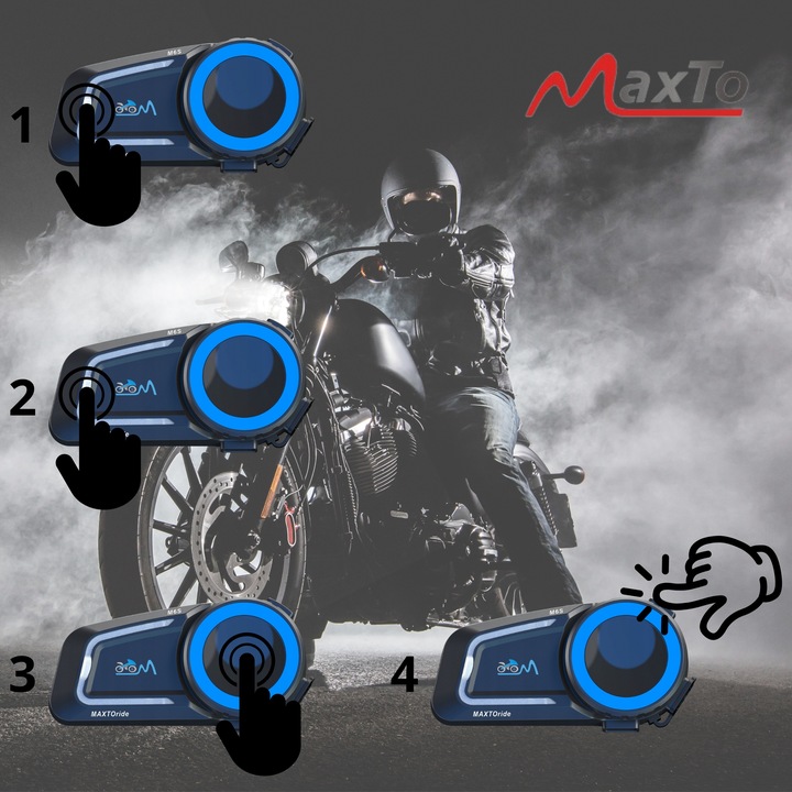 INTERKOM MOTOCYKLOWY MaxTo M6S MESH SYSTEM DO 8 MOTOCYKLISTÓW PO POLSKU