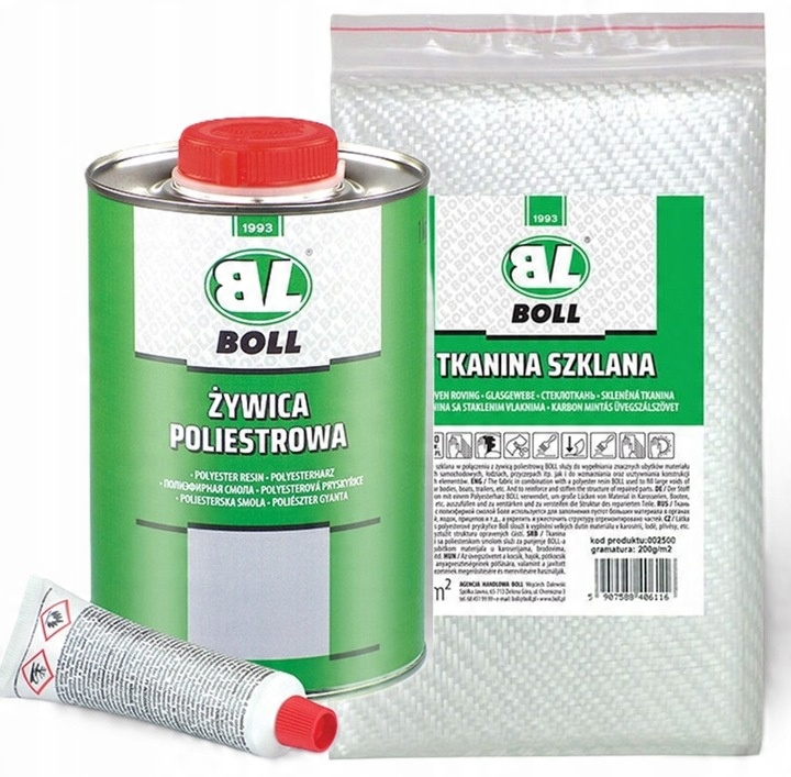 Boll Zestaw do naprawy łodzi ŻYWICA 1L+TKANINA 200g