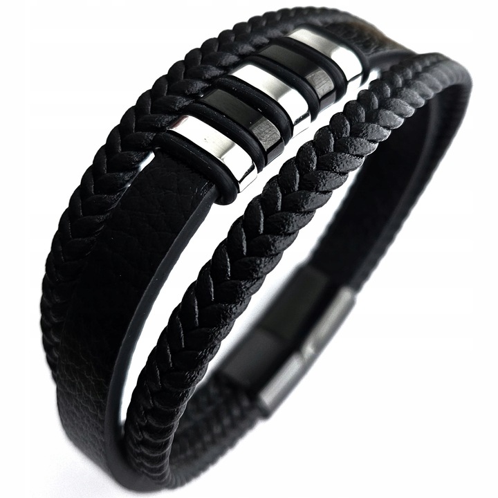 Bransoletka męska SKÓRZANA REGULOWANA Z GRAWEREM GRAWER JAKOŚĆ VERSATILE