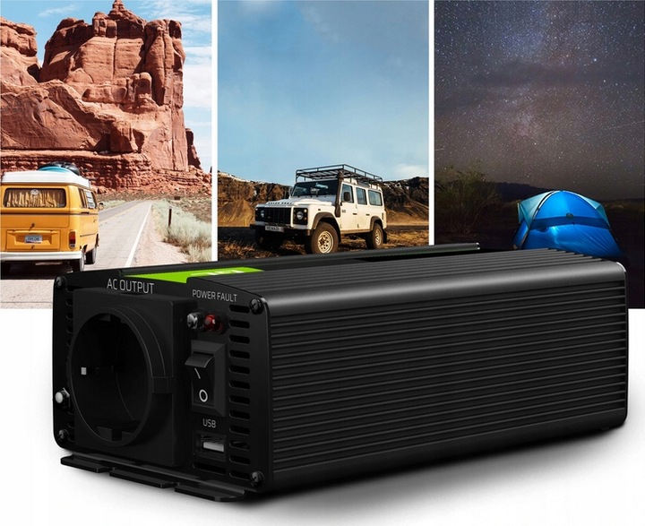 PRZETWORNICA SAMOCHODOWA GREEN CELL 12V 600W SINUS