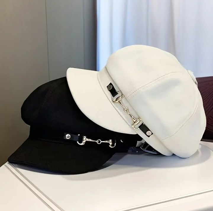 Stylowa Modna Czapka Z Daszkiem Czarna Jesienna Na Jesień Zimę Modna