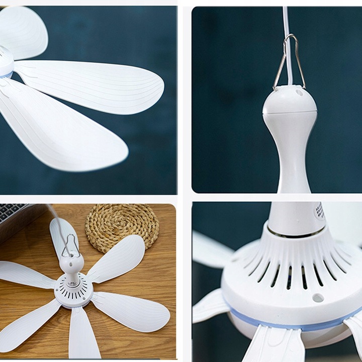 WENTYLATOR SUFITOWY WIATRAKIEM WIATRAK 42CM CHŁODNICĄ POWIETRZA 6-ŁOPATKOWY