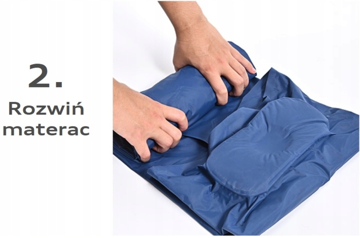 2x DMUCHANA MATA MATERAC Z WBUDOWANĄ POMPKĄ DWUOSOBOWA KARIMATA ULTRA LEKKA