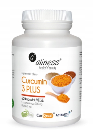 Aliness Curcumin 3 Plus 60kaps KURKUMINA PIPERYNA