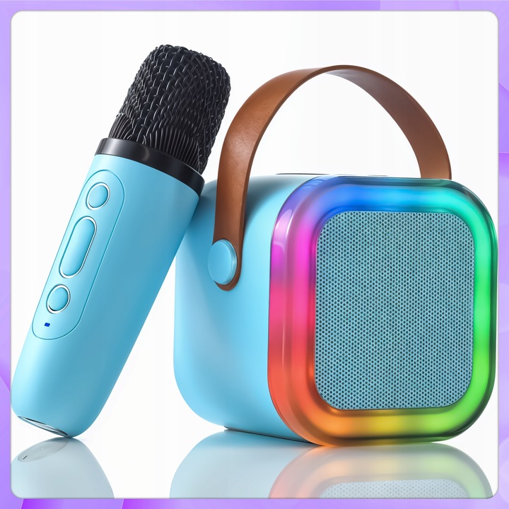 ZESTAW KARAOKE DLA DZIECI GŁOŚNIK BLUETOOTH USB LED MIKROFON 2SZT PREZENT