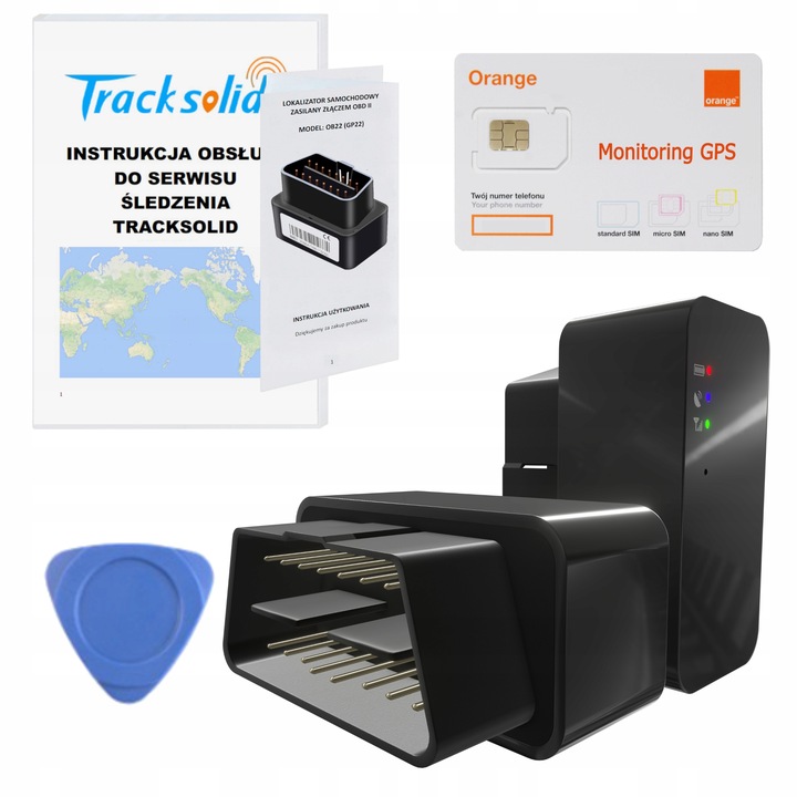 Lokalizator GPS OBD2 Podsłuch Śledzenie Platforma Tracksolid Pro Karta SIM
