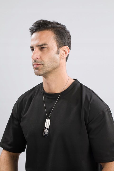 Nieśmiertelnik z Grawerem x2 Męski, Stal Chirurgiczna Grawer Mechaniczny