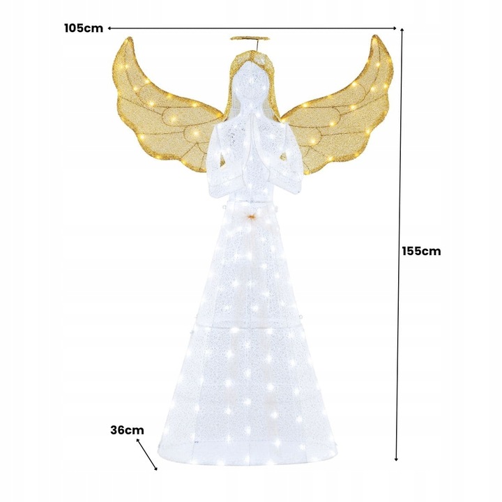 Dekoracje świąteczne LED anioł