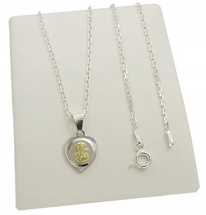 Łańcuszek Srebrny Ankier Diamentowany z Serduszkiem pr 925 Grawer Gratis