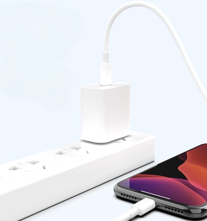 SZYBKA ŁADOWARKA DO IPHONE KOSTKA 20W + KABEL 2M / USB-C - IPHONE LIGHTING