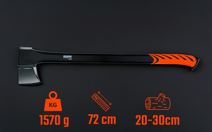 SIEKIERA rozłupująca do łupania do drewna OSTRZE L 72cm 1,57kg z OSTRZAŁKĄ