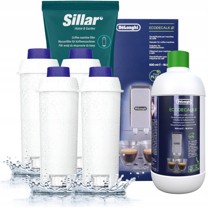 Delonghi odkamieniacz do ekspresu + 4x filtr do ekspresu Delonghi Dinamica