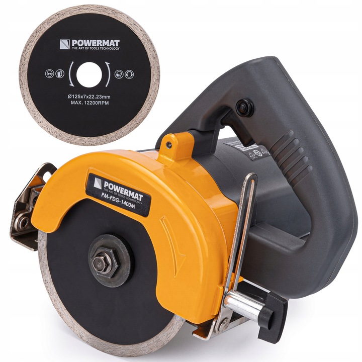 PRZECINARKA TARCZOWA DO PŁYTEK GRESU GLAZURY 1400W 125mm 2X TARCZA POWERMAT