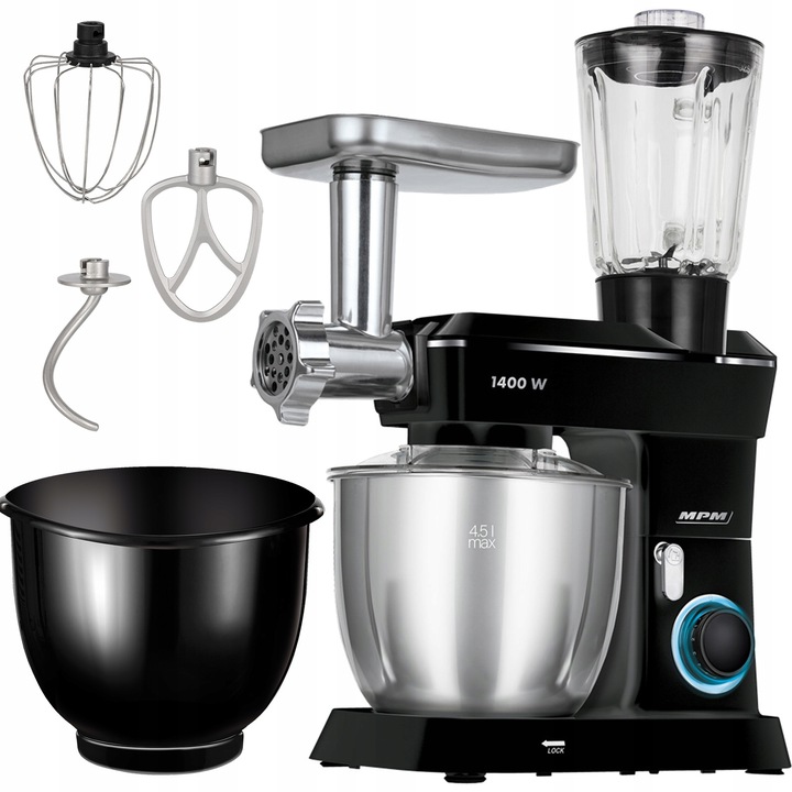 Robot planetarny kuchenny 3w1 mocny 3000W czarny MPM MRK-24