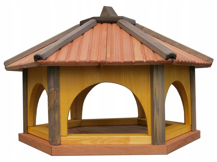 Duży karmnik dla ptaków z drewna do ogrodu K60 XXL