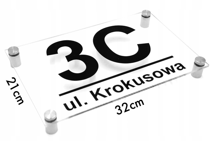 TABLICZKA ADRESOWA Z NUMEREM DOMU |TRWAŁA PLEKSA|WZORY| +DYSTANSE MONTAŻOWE