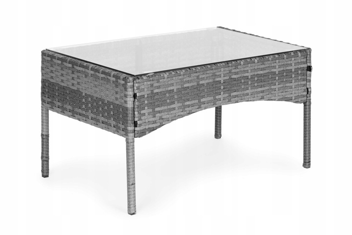 Komplet mebli ogrodowych z technorattanu ławka stolik krzesła szary MG