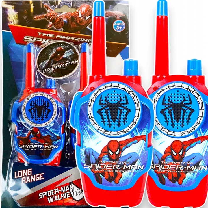 SPIDERMAN WALKIE TALKIE SPIDER MAN ŁOKI TOKI DWIE KRÓTKOFALÓWKI SŁUCHAWKI