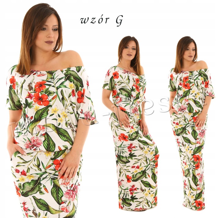 F370 maxi SUKIENKA rozcięcie WZORY