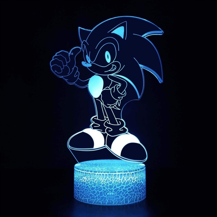 Lampka 3D nocna led usb Mały Sonic z bajki