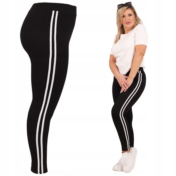 LEGINSY BAWEŁNIANE ELASTYCZNE SPORTOWE WYSZCZUPLAJĄCE DUŻE ROZMIARY