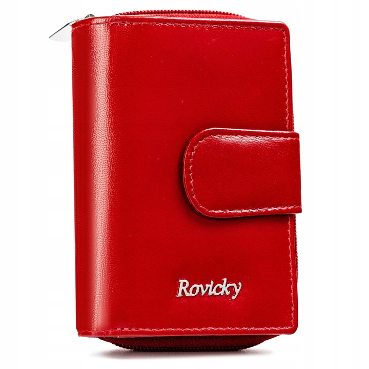 Portfel damski STOP RFID z mocnej skóry naturalnej mały pojemny ROVICKY