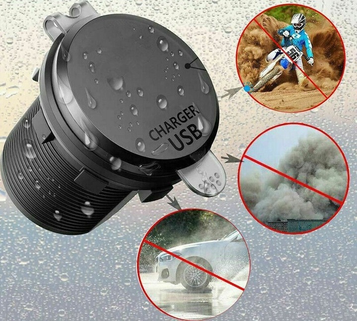 ŁADOWARKA SAMOCHODOWA USB QC3.0 + PD USB C WOLTOMIERZ PRZYCISK ON/OFF