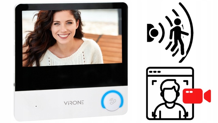 WIDEODOMOFON WiFi Domofon Full HD Czytnik BRELOKI Brama 7" + APLIKACJA TUYA