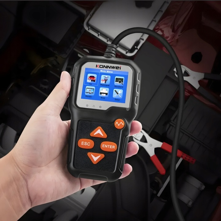 Tester Akumulatorów Konnwei KW650 z LCD Miernik Rozruchu Cyfrowy 6V 12V USB