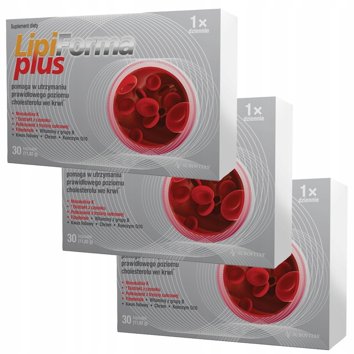 LipiForma Plus Koenzym Q10, Monakolina K, Czosnek 30 Kapsułek