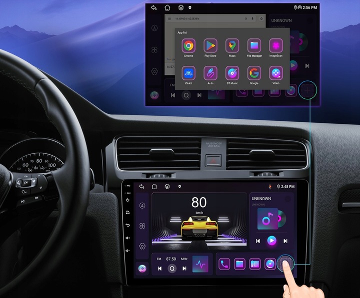 RADIO SAMOCHODOWE 2 DIN ANDROID 13 CARPLAY WIFI SIM GPS MAPY RDS DOTYKOWE