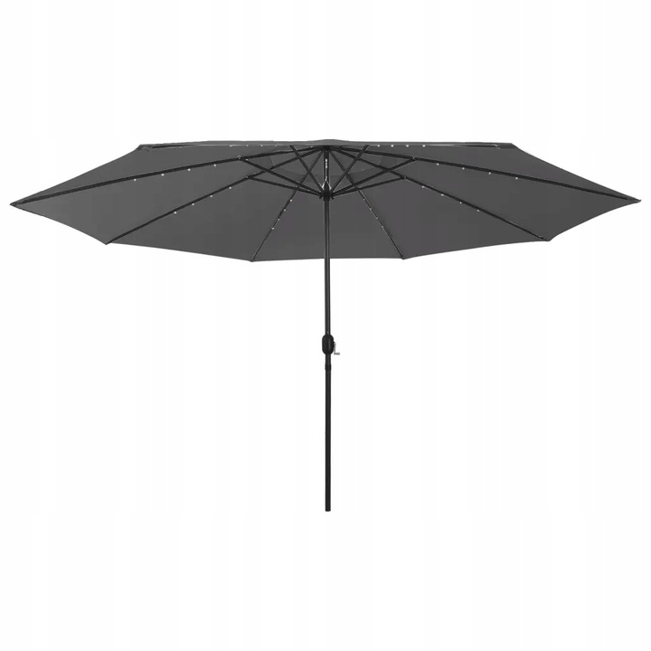 Parasol ogrodowy z LED, 400 cm, antracytowy