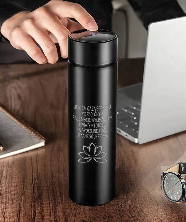 KUBEK TERMICZNY LED jESTEM OAZĄ SPOKOJU GRAWER